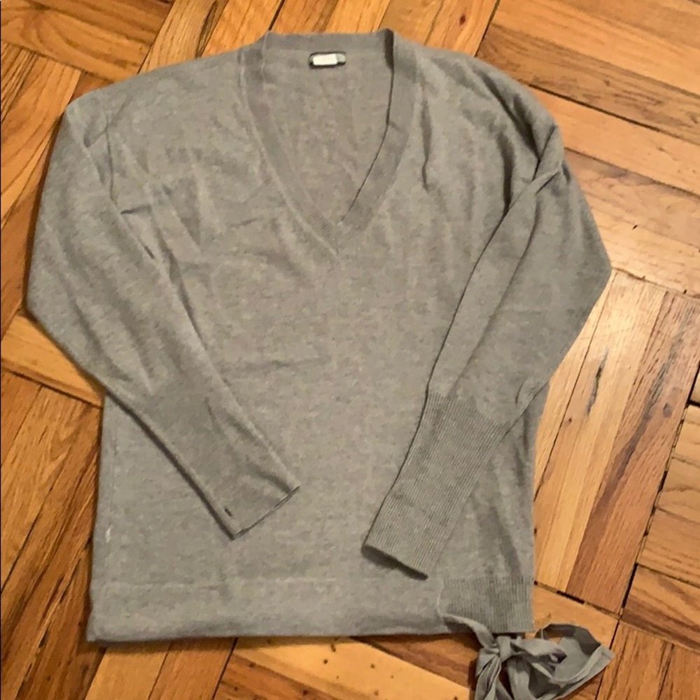 J. Crew gray v neck cashmere sweater